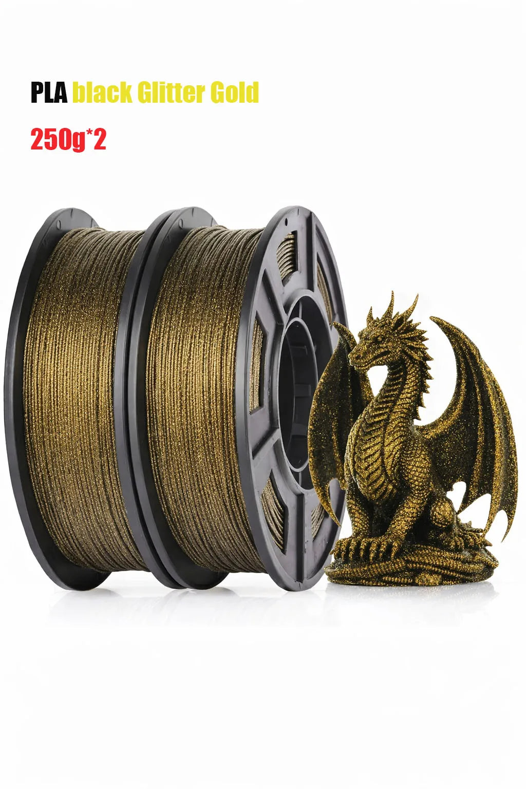 3D Printer Filament Galaxy Glitter PLA Filament 1.75mm 3D Printing Filament,black Glitter Gold,250g/500g,spool