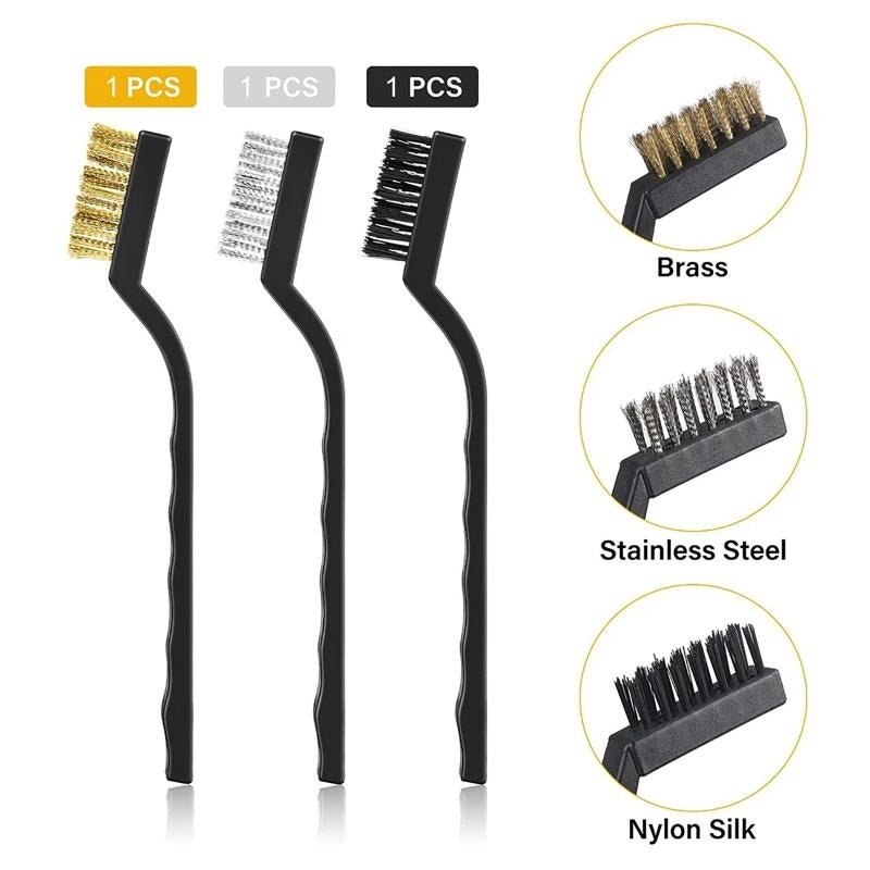 Cleaning Brushes - 3D Printer Nozzle Brass/Nylon/Steel Set