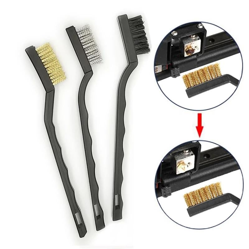 Cleaning Brushes - 3D Printer Nozzle Brass/Nylon/Steel Set