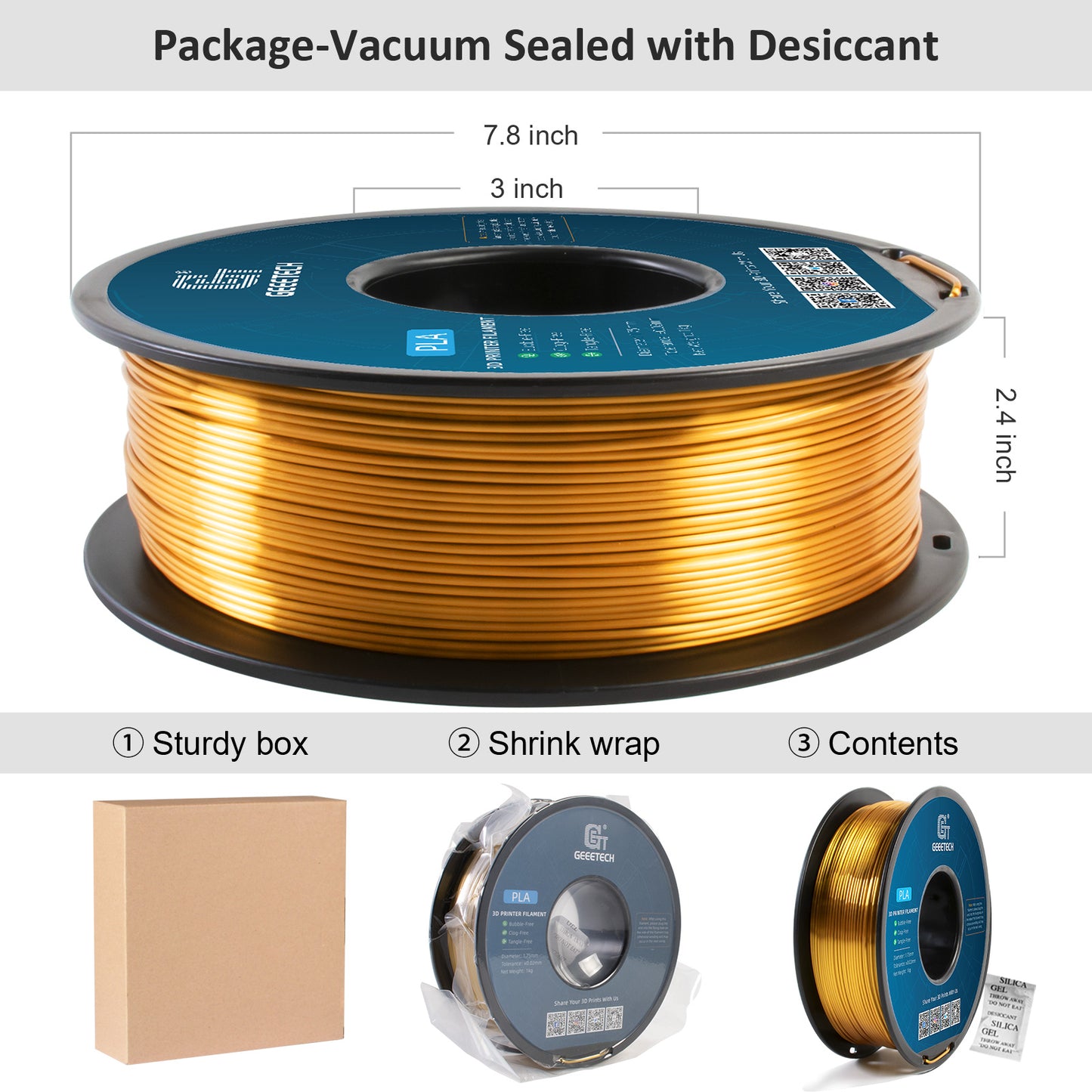 3D Printer Filament 1.75mm - GEEETECH 1kg Spool