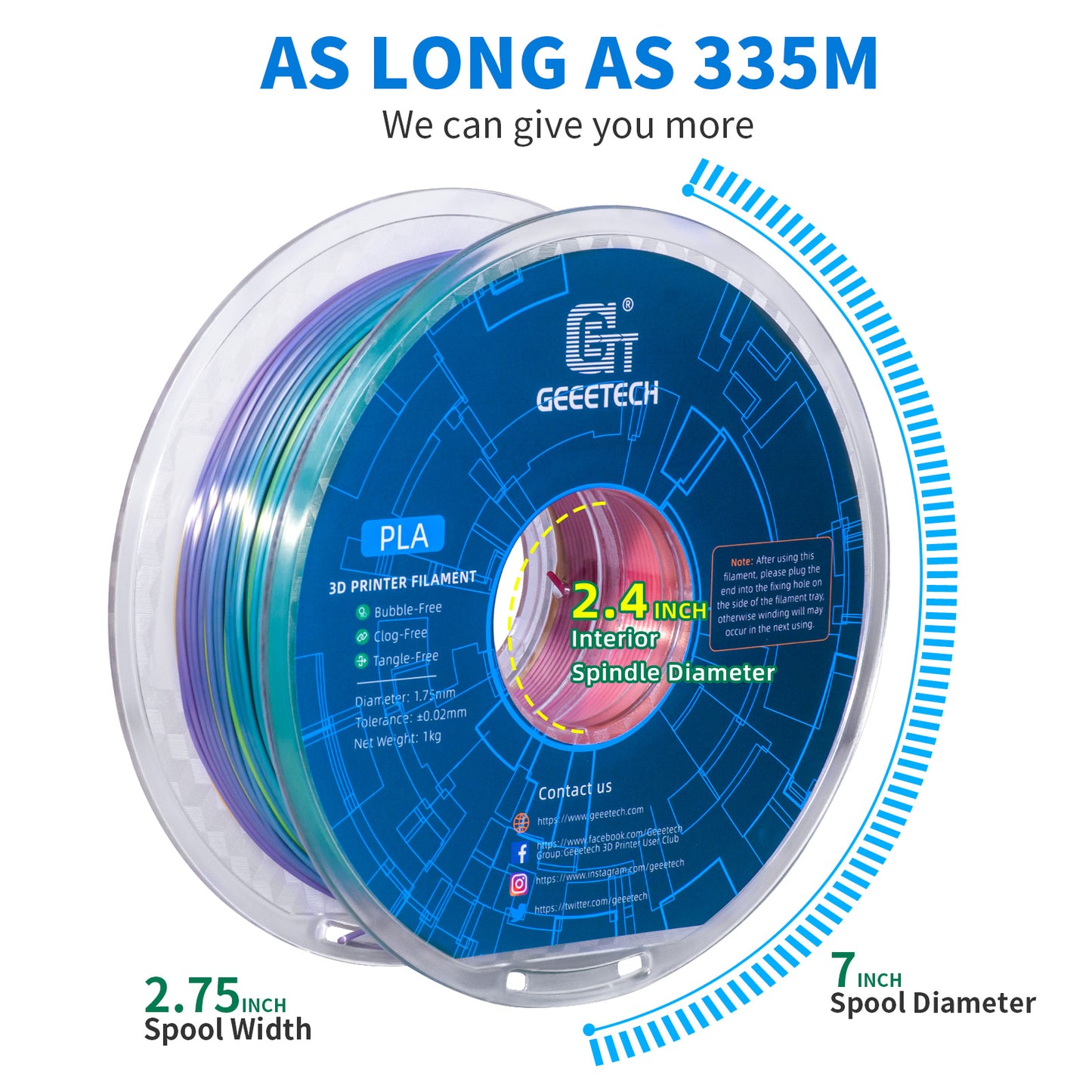 PLA PETG 3D Filament 1kg 1.75mm - Tangle-Free & Vacuum-Sealed