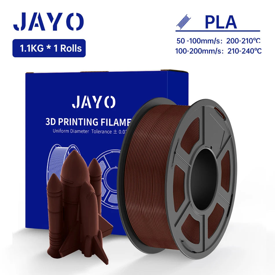 PLA 3D Filament 1.75mm - Rainbow, No Bubble, 1.1KG Roll