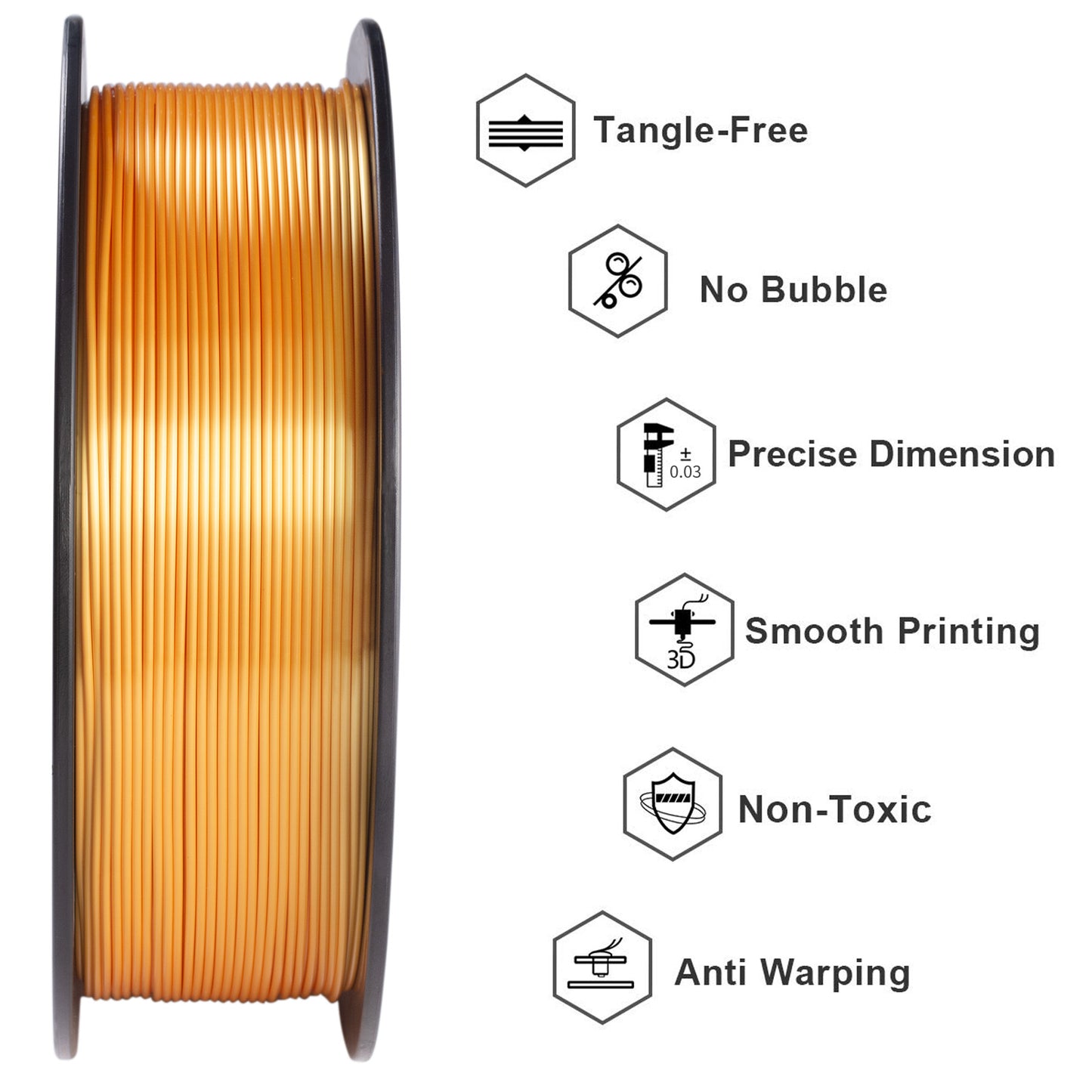 3D Printer Filament Silk PLA Filament 1kg 1.75mm - GEEETECH 3D Printer Spool
