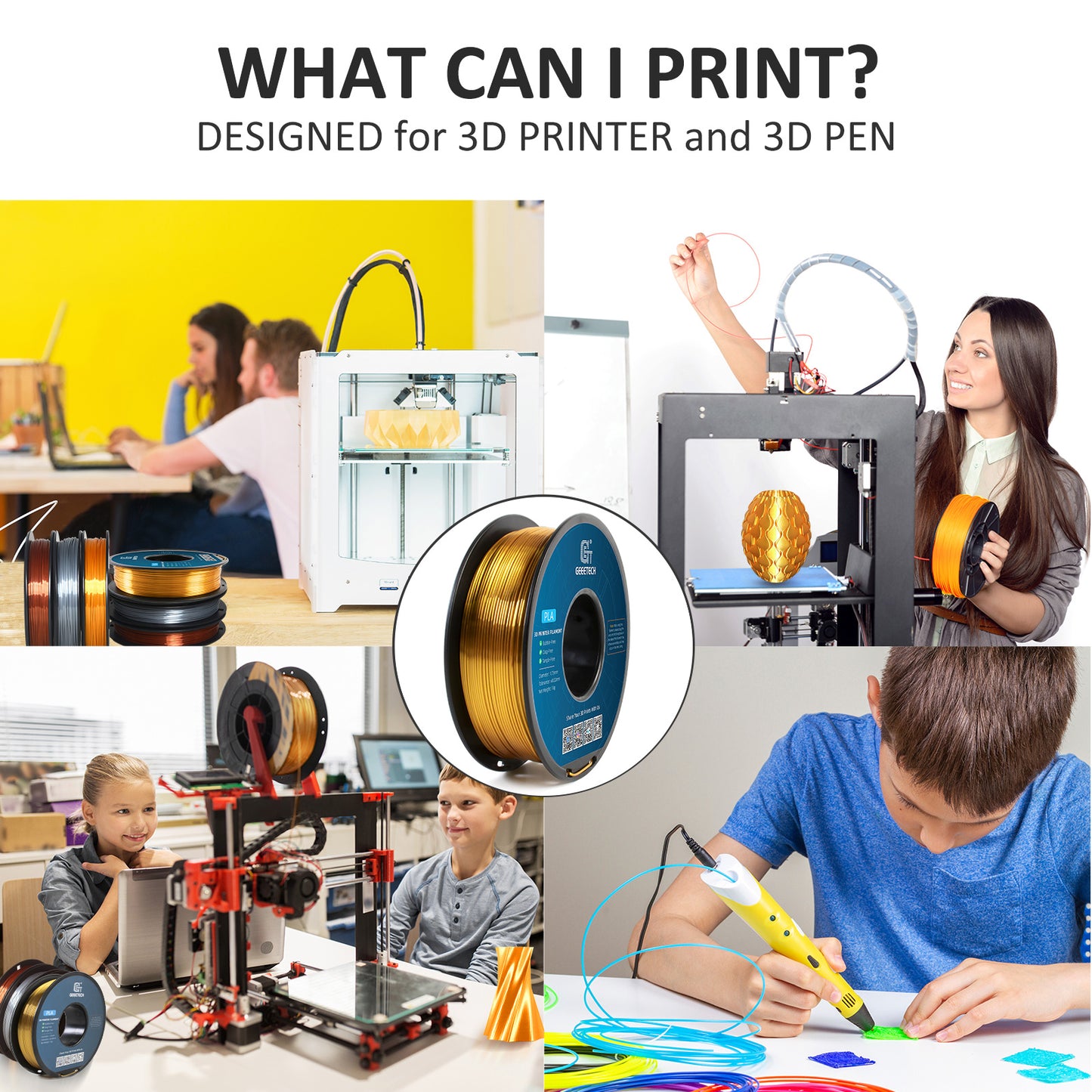 3D Printer Filament 1.75mm - GEEETECH 1kg Spool