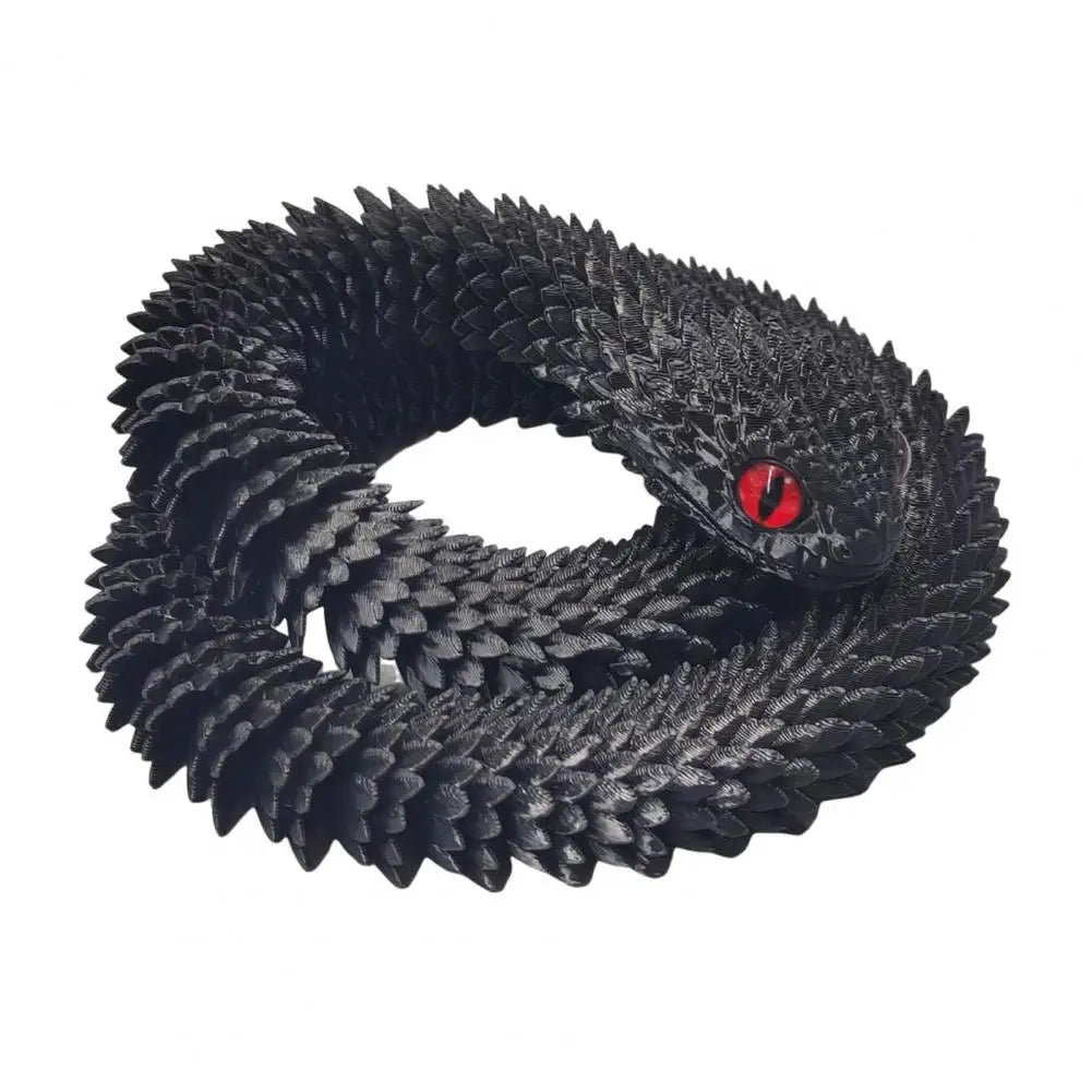 3D Printed Snake Toy Articulated Viper Figurine Fidget Snake Toy Collectible Snake Model with Flexible Joints for Home Office De