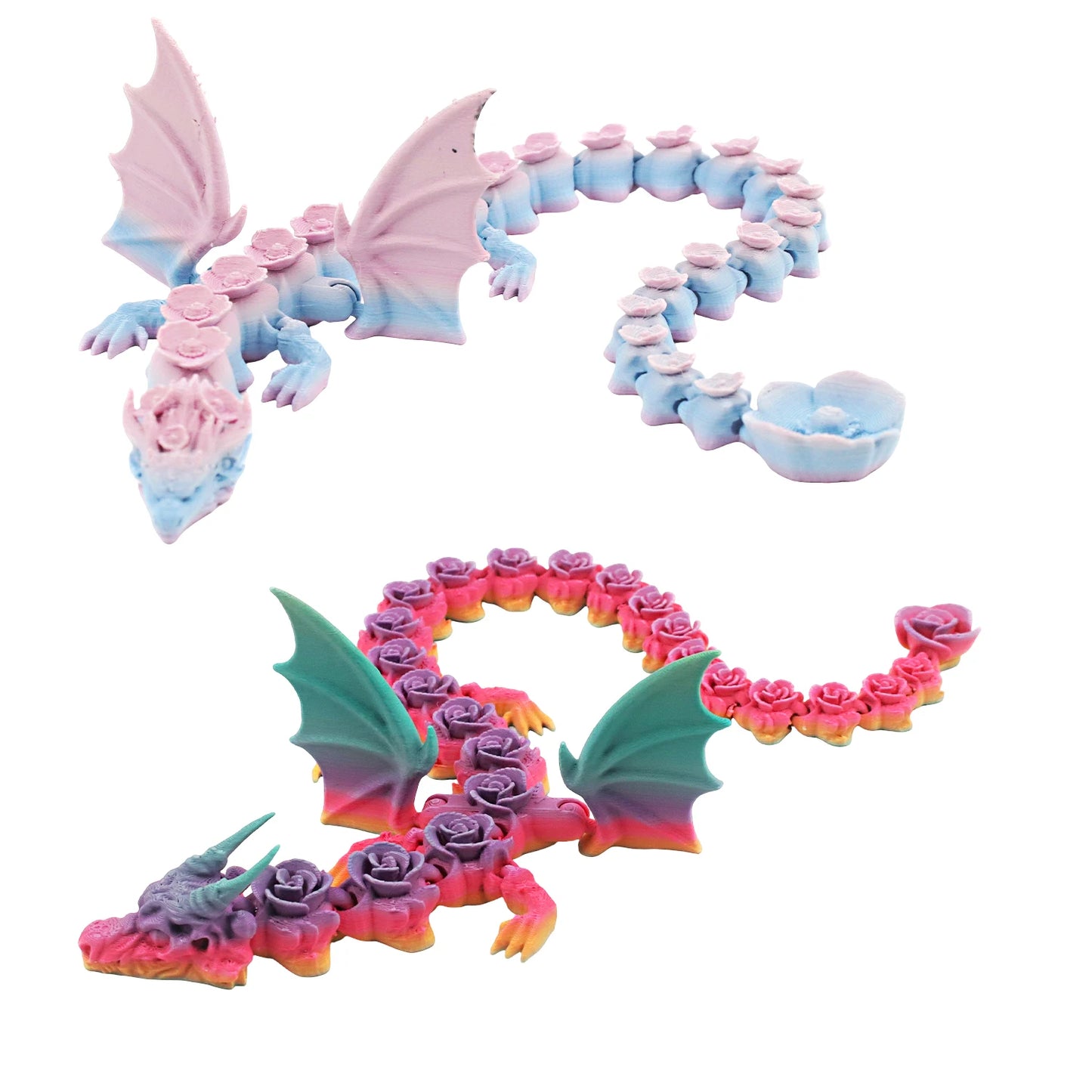 3D Printer Filament: 3D Printed Dragon Ornament - Matte Gradient Rose & Peach