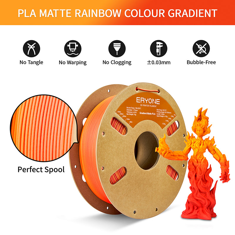 3D Printer Filament PLA Gradient Matte Filament 250G - Premium 3D Print Colors