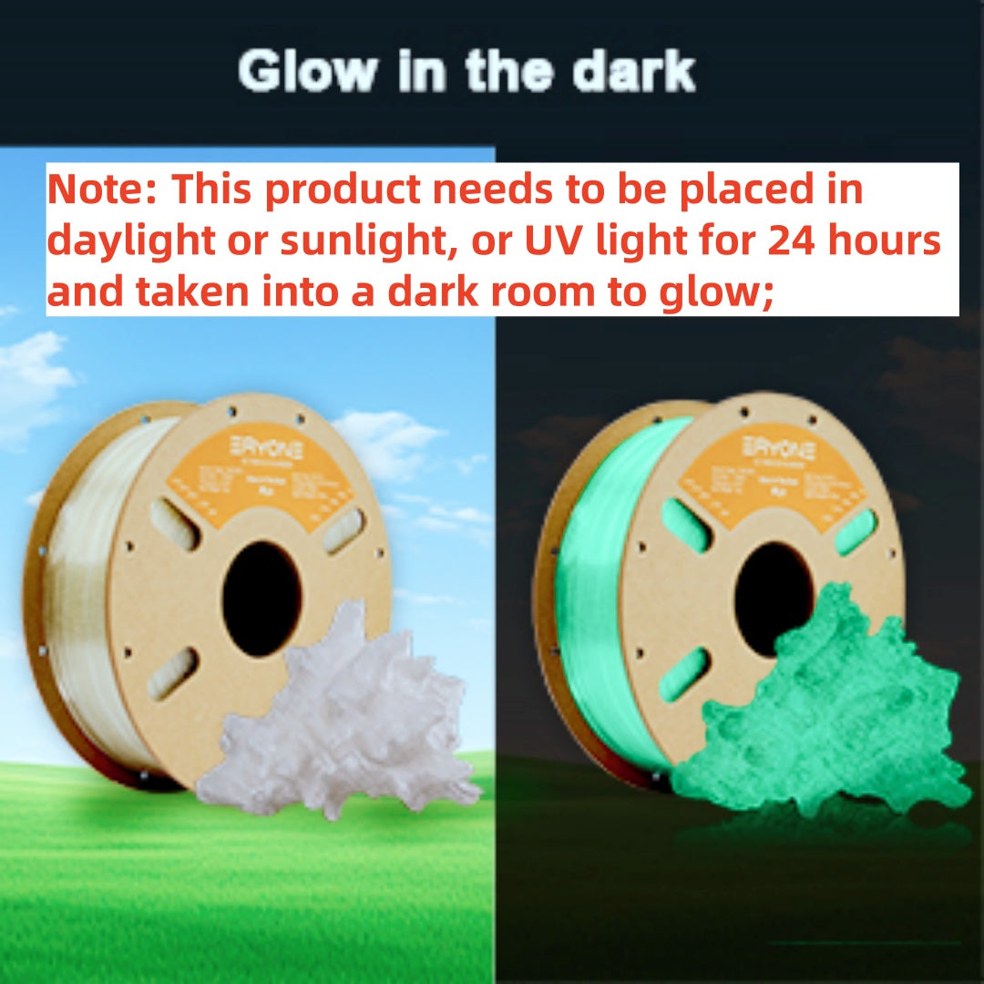 3D Printer Filament, PLA Glow in Dark 200G - Premium 3D Print