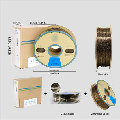 3D Printer Filament Galaxy Glitter PLA Filament 1.75mm 3D Printing Filament,black Glitter Gold,250g/500g,spool
