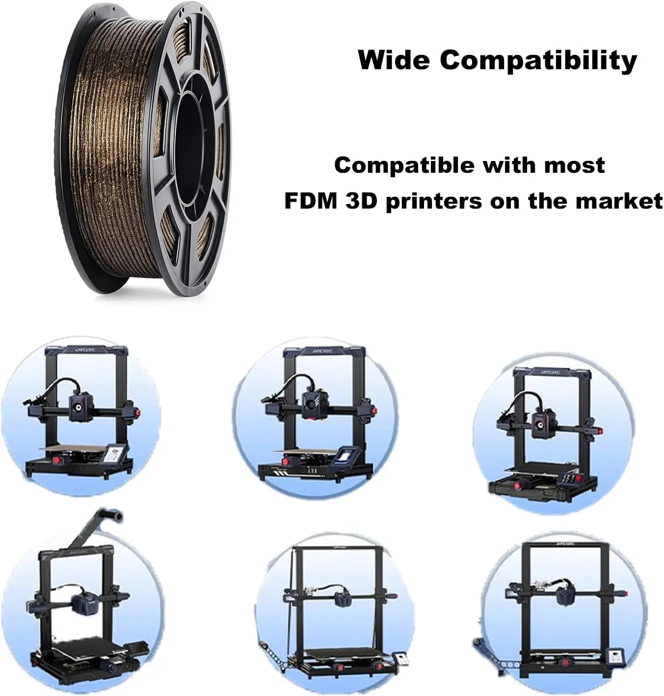 3D Printer Filament Galaxy Glitter PLA Filament 1.75mm 3D Printing Filament,black Glitter Gold,250g/500g,spool