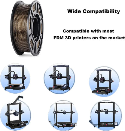 3D Printer Filament Galaxy Glitter PLA Filament 1.75mm 3D Printing Filament,black Glitter Gold,250g/500g,spool