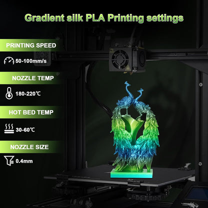 Silk Rainbow 3D Printer Filament Bundle - PLA 4-in-1, 500g
