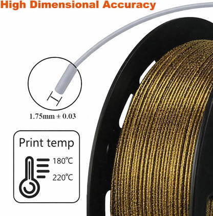 3D Printer Filament Galaxy Glitter PLA Filament 1.75mm 3D Printing Filament,black Glitter Gold,250g/500g,spool