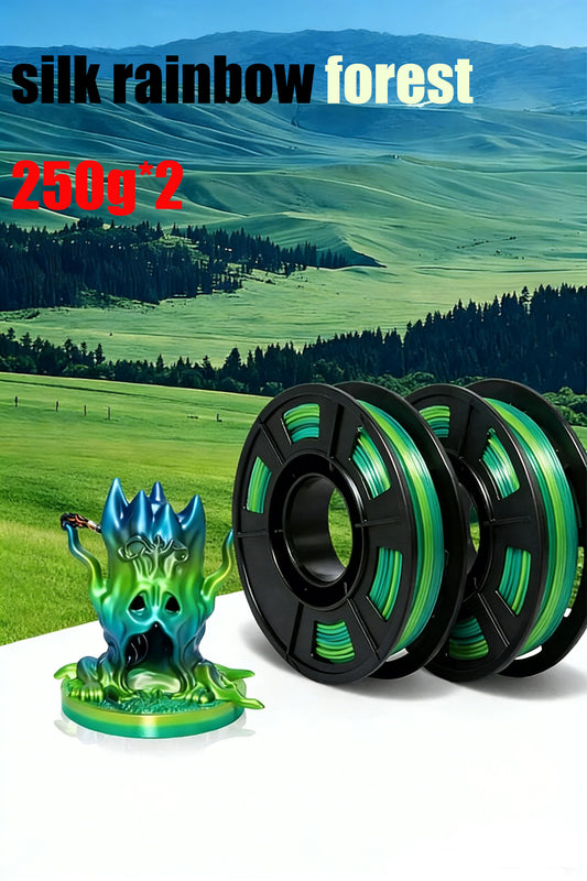 Silk Rainbow 3D Printer Filament Bundle - PLA 4-in-1, 500g
