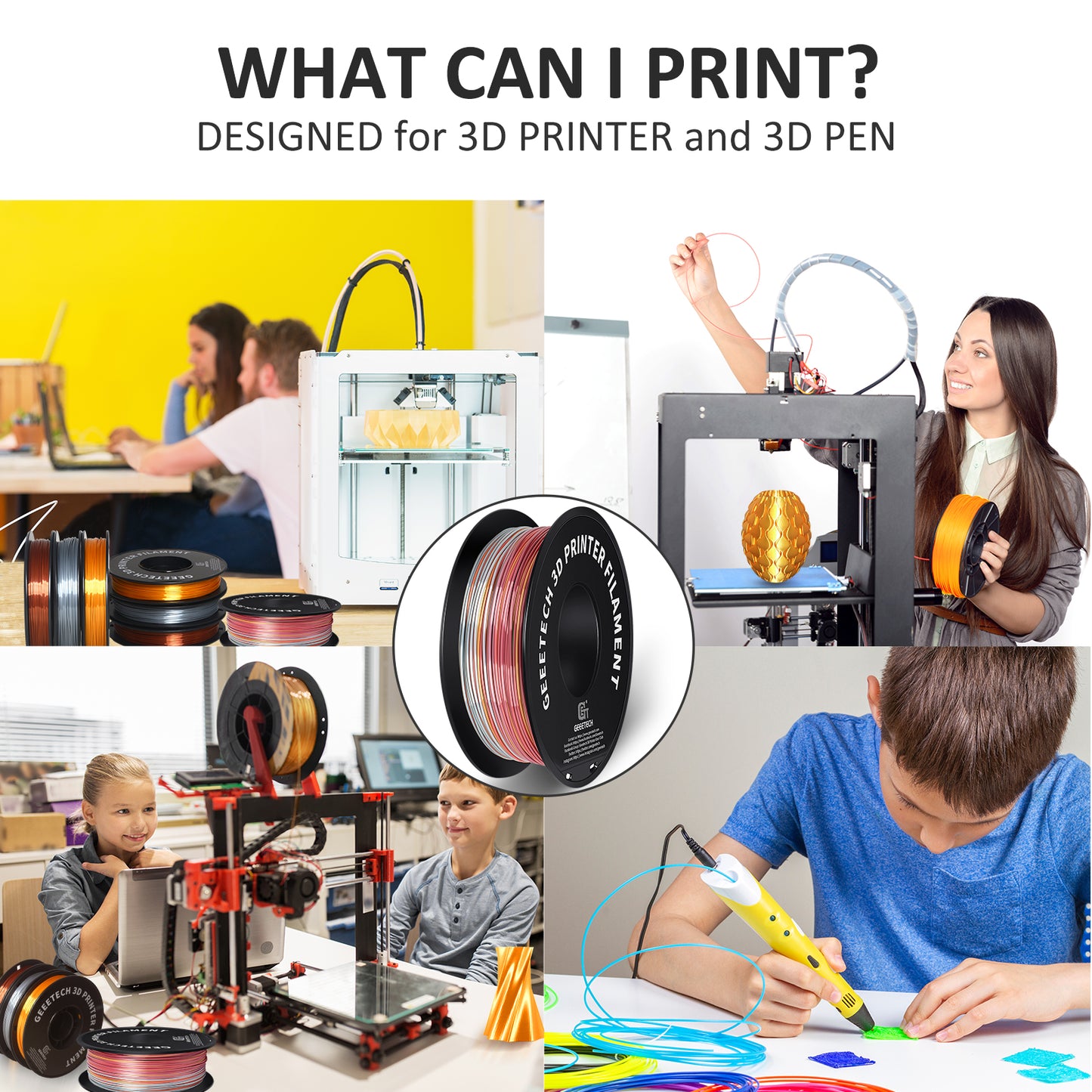 3D Printer Filament: 1.75mm 1kg Precision 0.03mm for FDM Printers