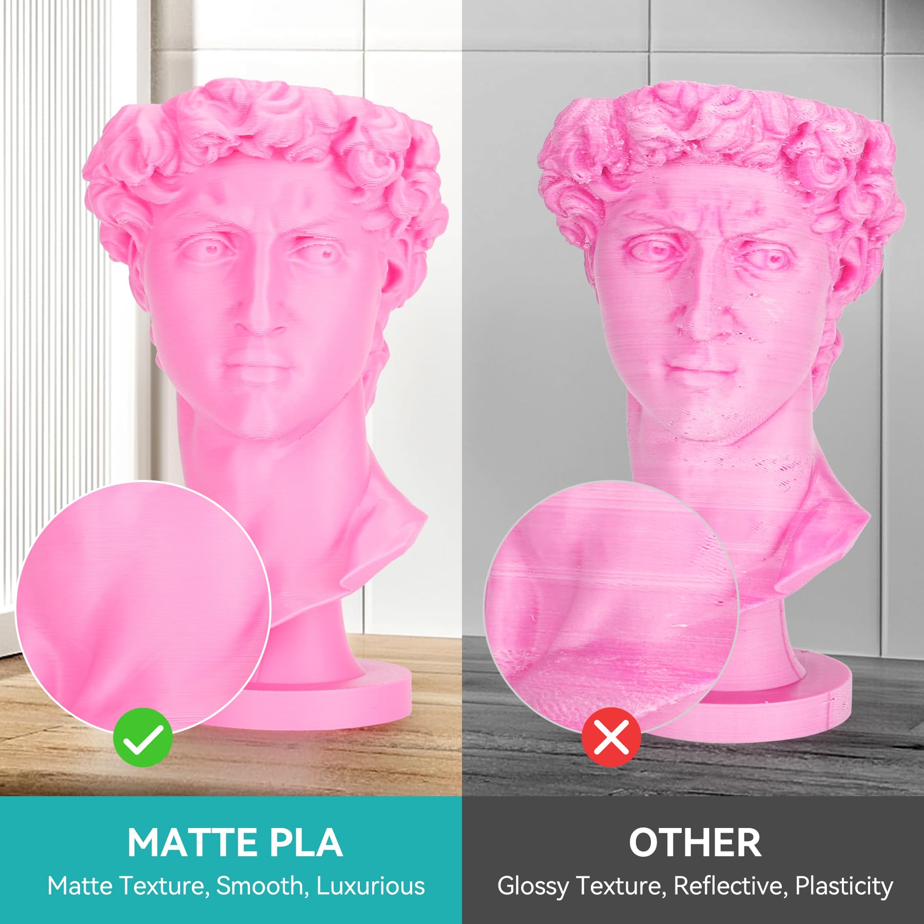 PLA Matte Filament 1.75mm 1kg - Smooth Finish for FDM Printers