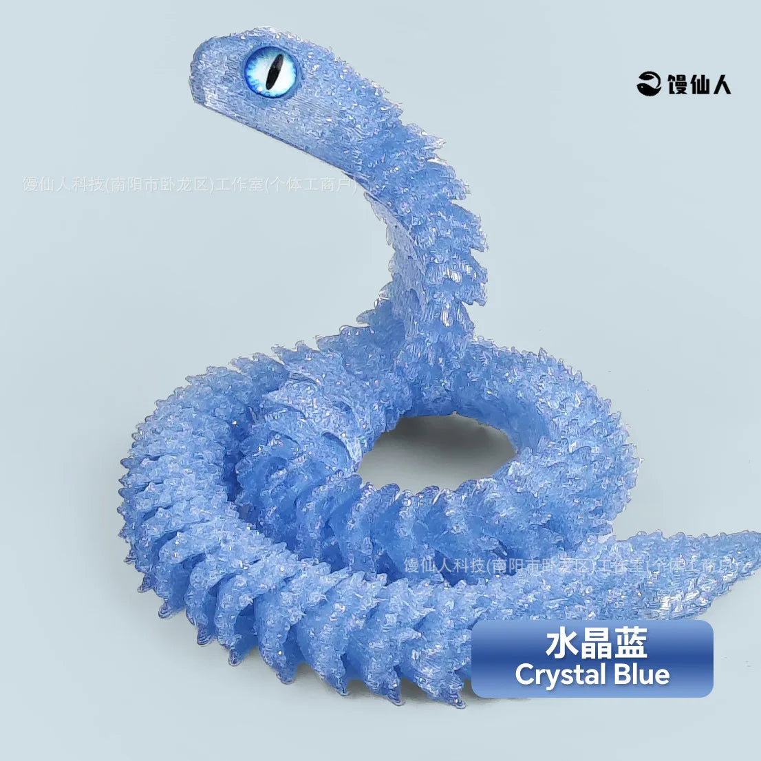 30cm 3D Printed Luminous Snake Movable Joint Simulation Snake Action Figures Home Office Desktop Ornament Birthday Gifts