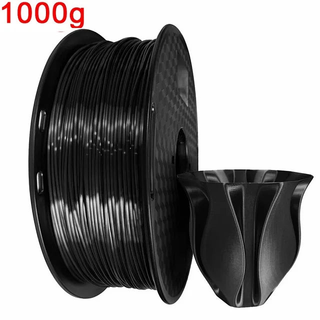 EasyThreed 3D Printer PLA Silk Filament 1.75mm Silky Filament PLA 1KG High Quality 3D PLA Black Silver No Bubble Vacuum