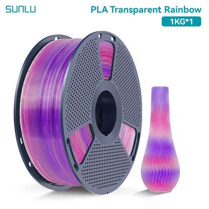 PLA Rainbow Filament 1.75mm 1KG - Vibrant 3D Printing Colors