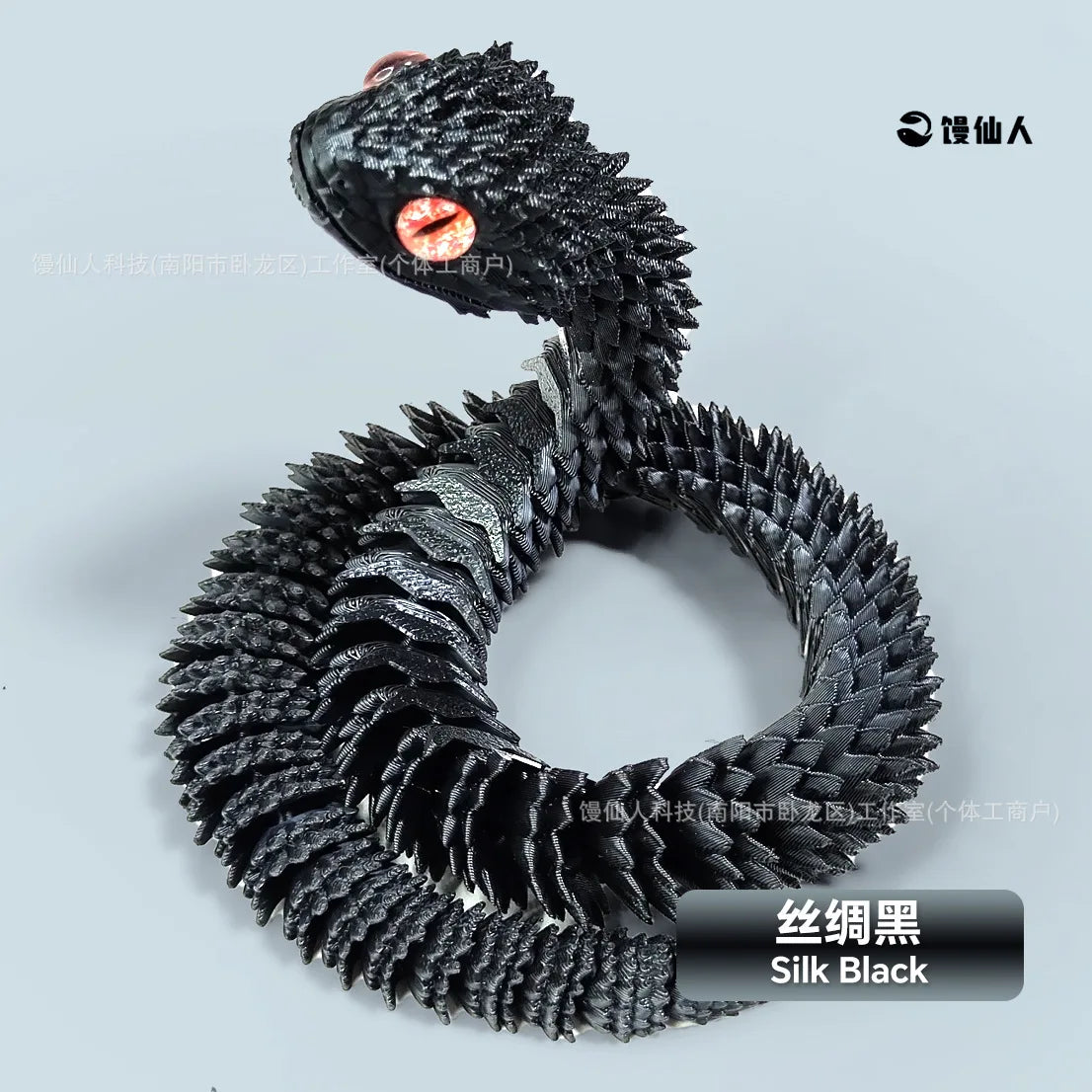 30cm 3D Printed Luminous Snake Movable Joint Simulation Snake Action Figures Home Office Desktop Ornament Birthday Gifts