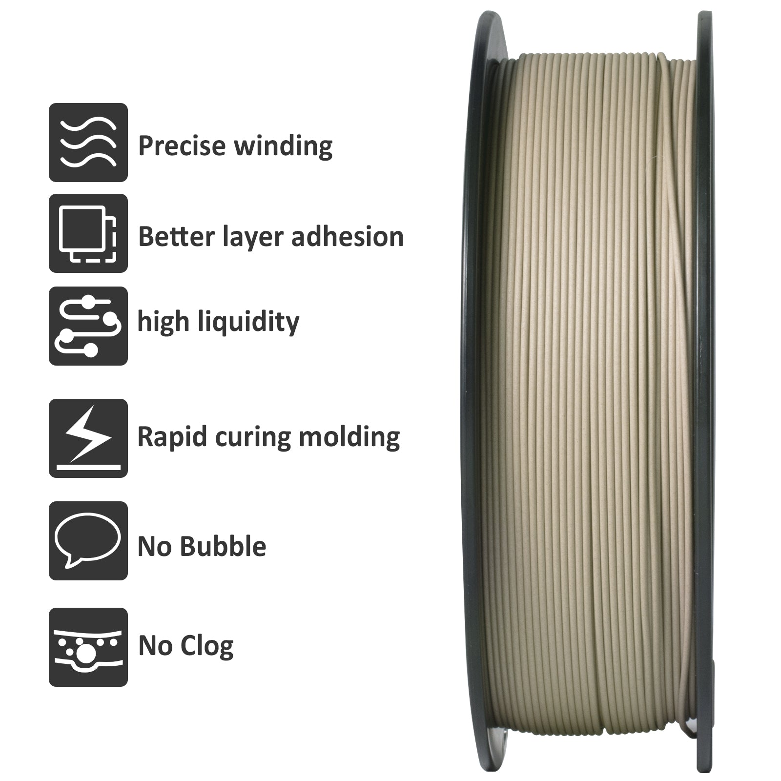 PLA Filament: Wood PLA 1.75mm Filament - 1kg for FDM 3D Printers