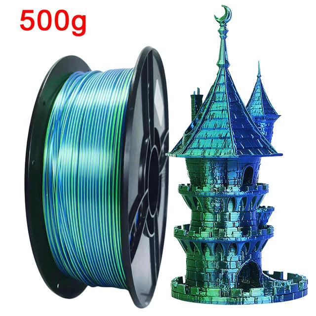 3D Printer Filament: Dual Color Silk PLA Filament 1.75mm - 3D Printer Material