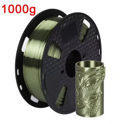 EasyThreed 3D Printer PLA Silk Filament 1.75mm Silky Filament PLA 1KG High Quality 3D PLA Black Silver No Bubble Vacuum