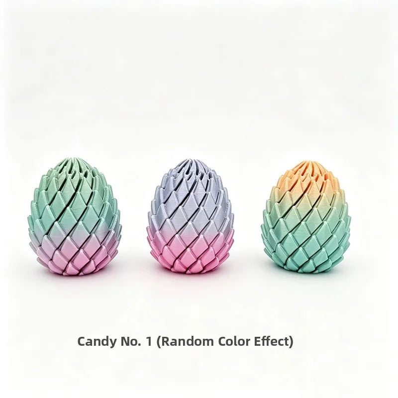 3D Printing Dragon Egg Stress Relief Model, Deformable Twist Egg,Creative Stress-Relief Gadget Desk Ornament Rotation Model Toy