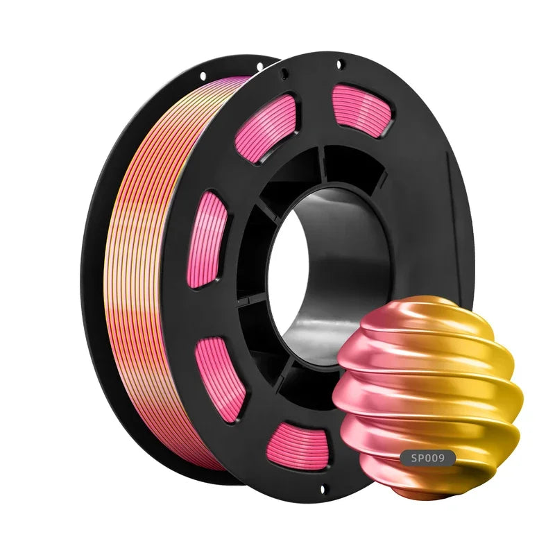 Dual-Color PLA Silk 3D Printer Filament 1.75mm Eco-Friendly 200g