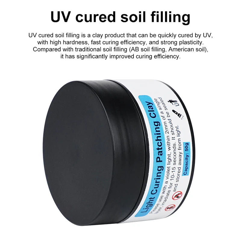 UV Light Curing Repair Clay Cure Putty Fill Repair Failed 3D Printed Model Modification Accessories for Bambu Lab 3D Printer