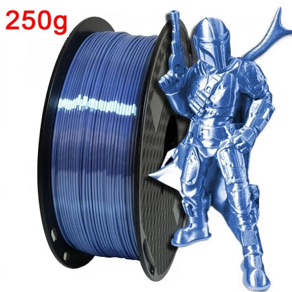 EasyThreed 3D Printer PLA Silk Filament 1.75mm Silky Filament PLA 1KG High Quality 3D PLA Black Silver No Bubble Vacuum