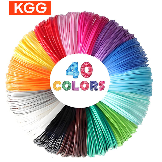 40 Color PLA Filament for 3D Pen - Safe, Smoke-Free Refill