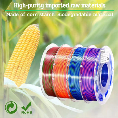 3D Printer Filament: Dual Color Silk PLA Filament 1.75mm - 3D Printer Material