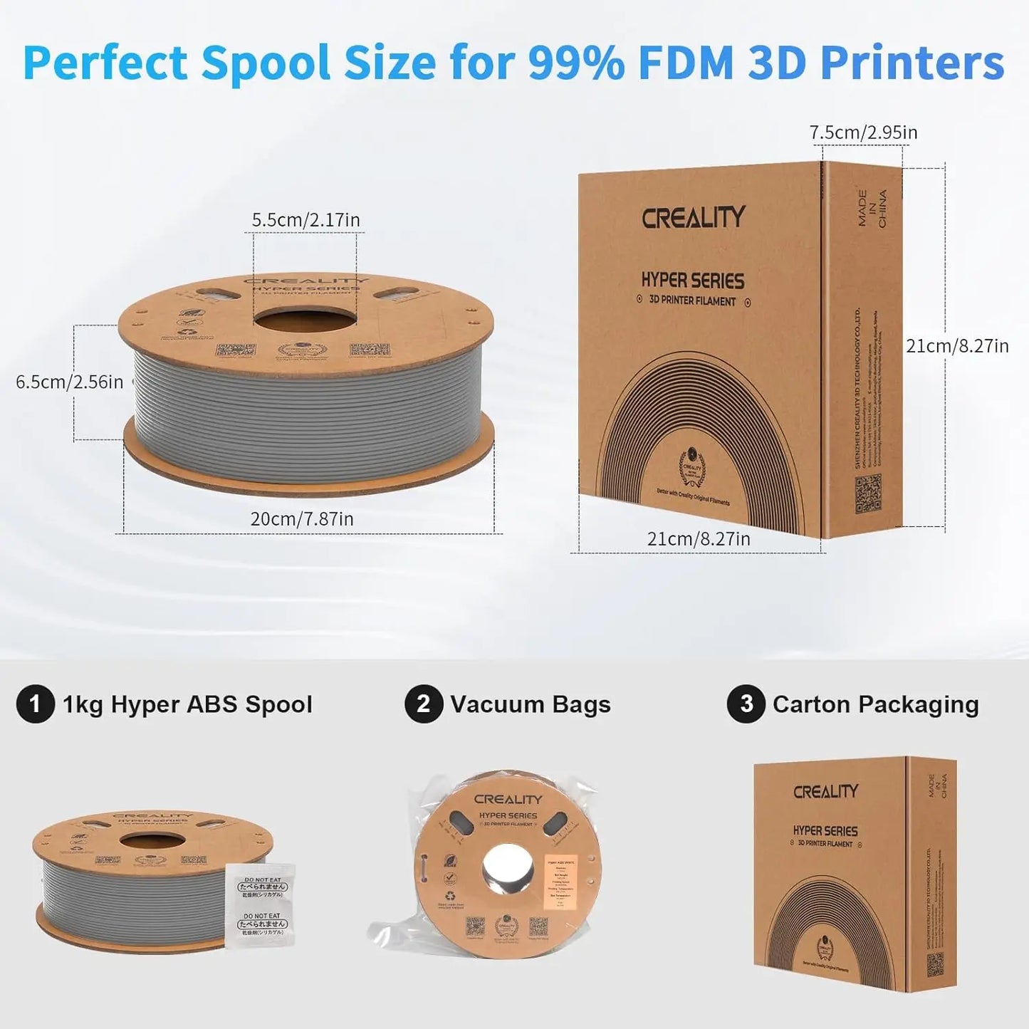 ABS Filament: Creality Hyper ABS Filament 1.75mm for Fast 3D Printing, 1kg