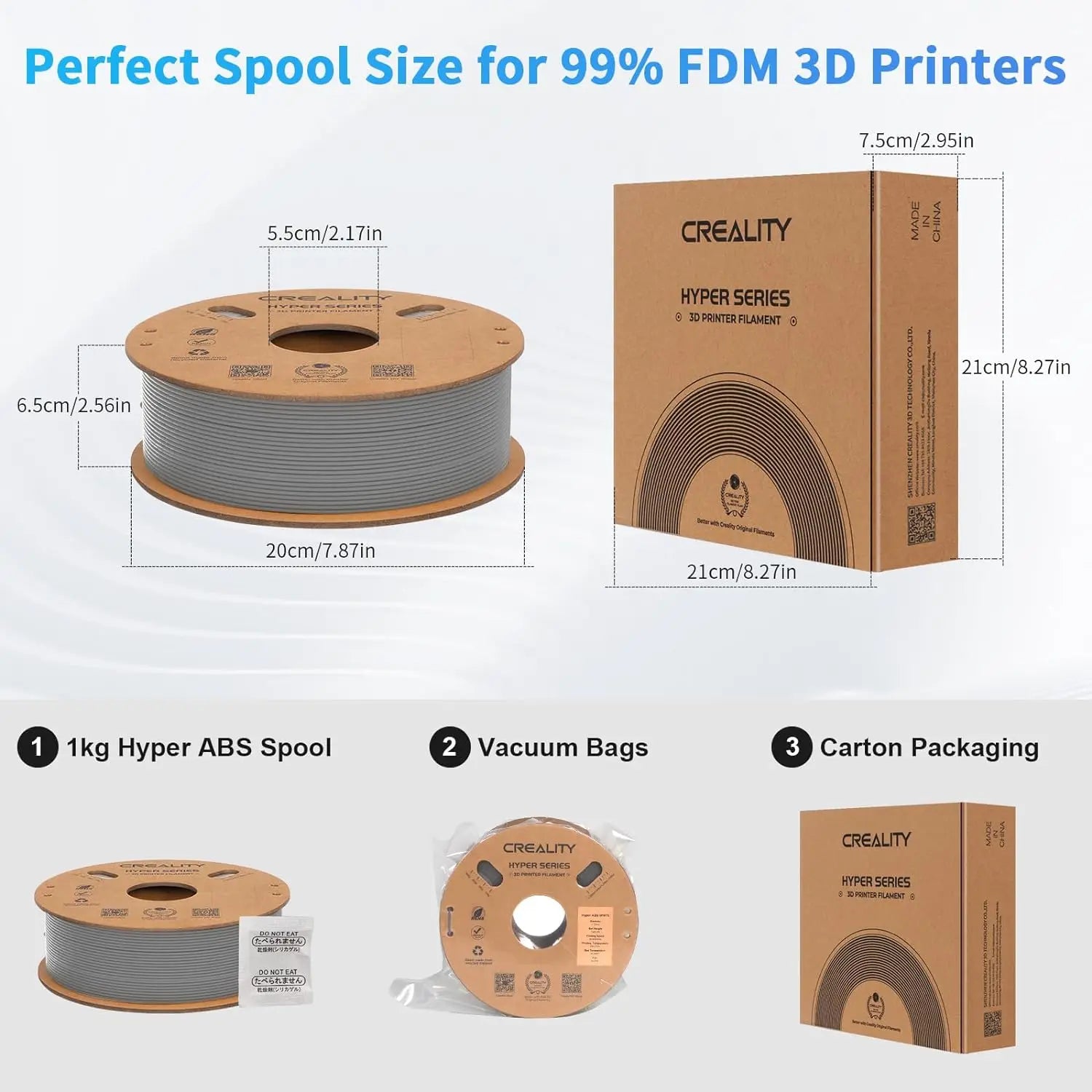 ABS Filament: Creality Hyper ABS Filament 1.75mm for Fast 3D Printing, 1kg