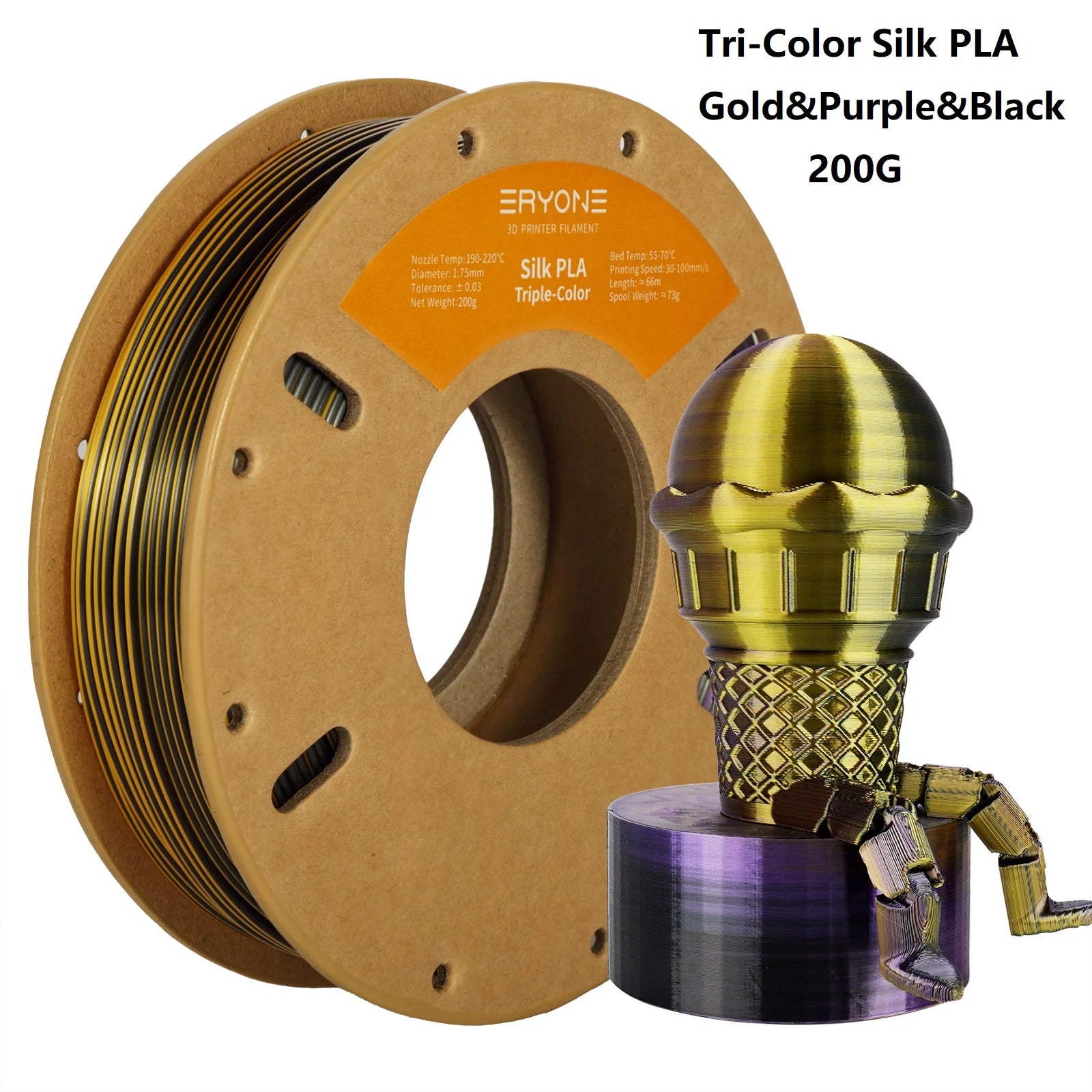 Silk PLA Filament 1.75mm Dual/Tri Colors for 3D Printer