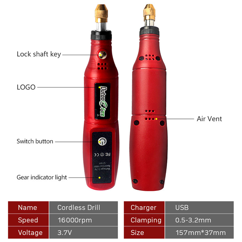 USB Cordless Rotary Tool Kit - 24PCS for Wood & Metal