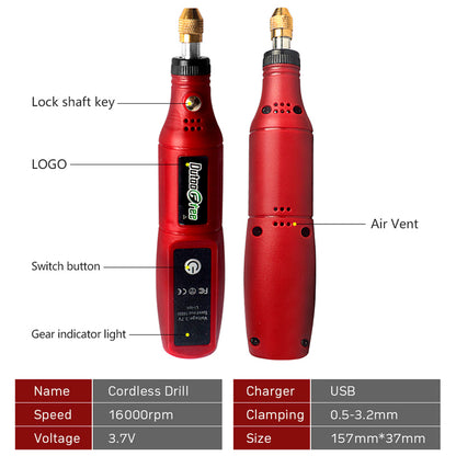 USB Cordless Rotary Tool Kit - 24PCS for Wood & Metal