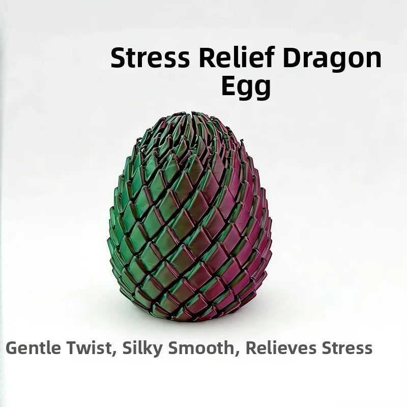 3D Printing Dragon Egg Stress Relief Model, Deformable Twist Egg,Creative Stress-Relief Gadget Desk Ornament Rotation Model Toy