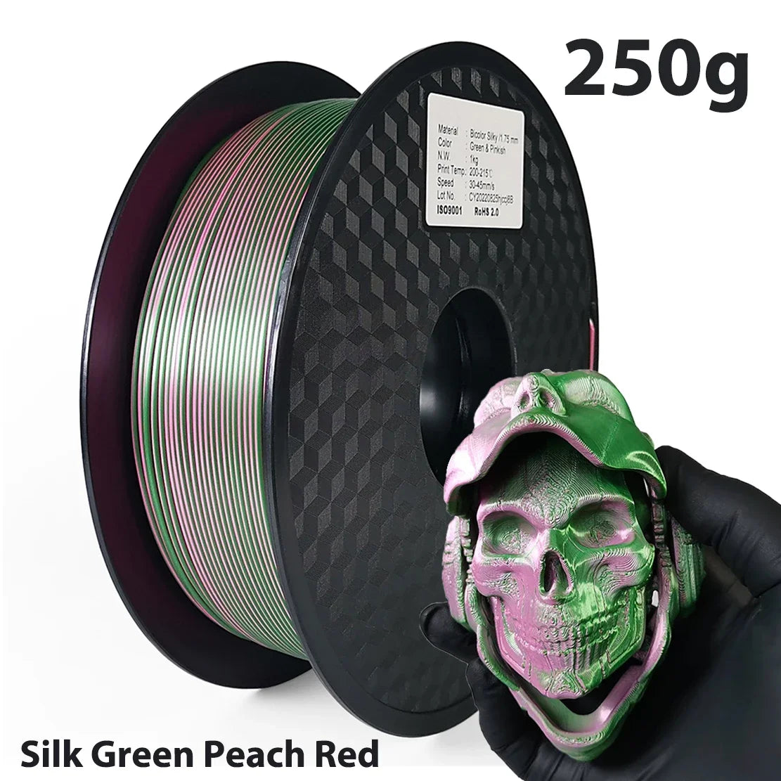 1.75mm PLA Filament Silk Blue Red Dual Color 250g