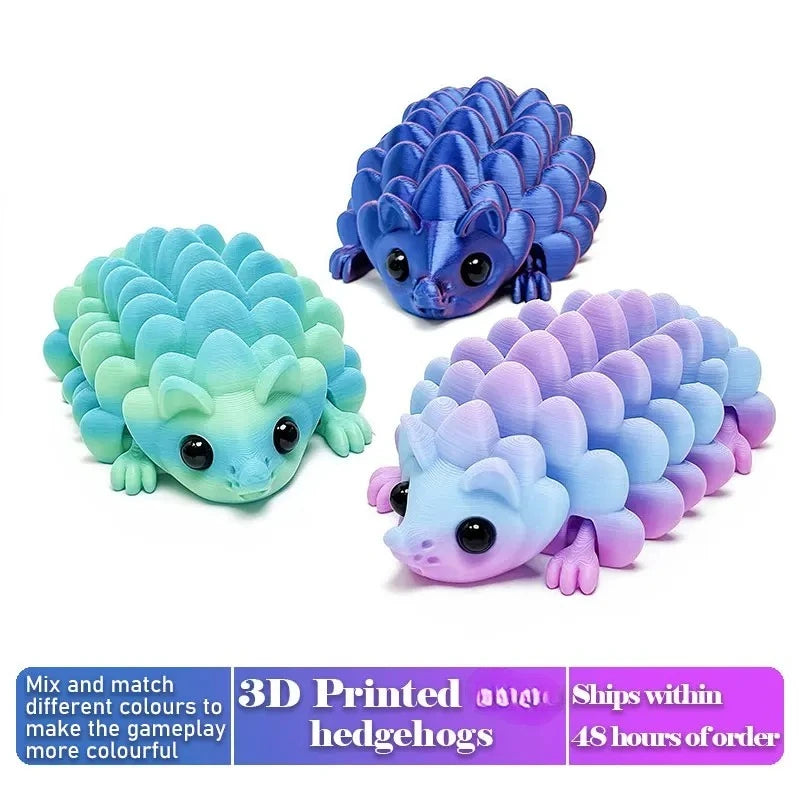 3D Printing Hedgehog Statue Movable Hedgehog Ornaments Kitchen Home Decoration Office Animal Desk Toy Articulated Figurine