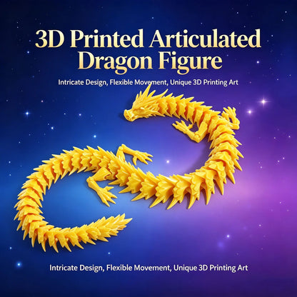 3D Printed Movable Dragon Ornament, Full-Body Articulated Toy for Play & Home Decoration