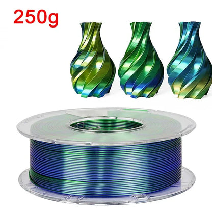 Tricolor Silk PLA 1.75mm 3D Printer Filament - Multicolor