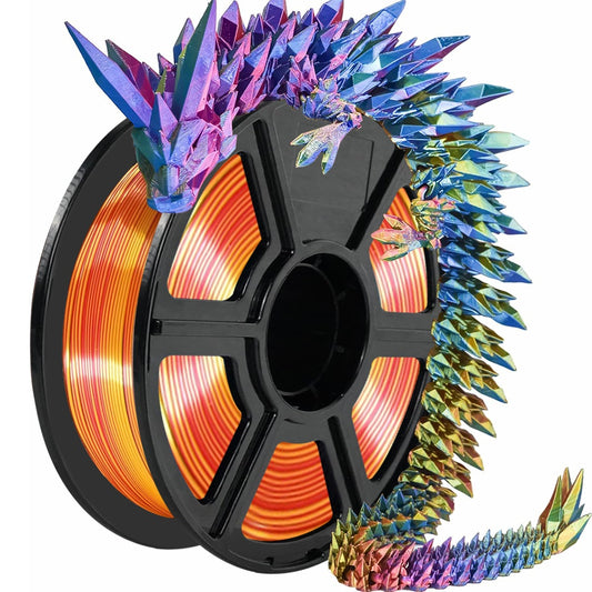 Tricolor Silk PLA 1.75mm 3D Printer Filament - Multicolor
