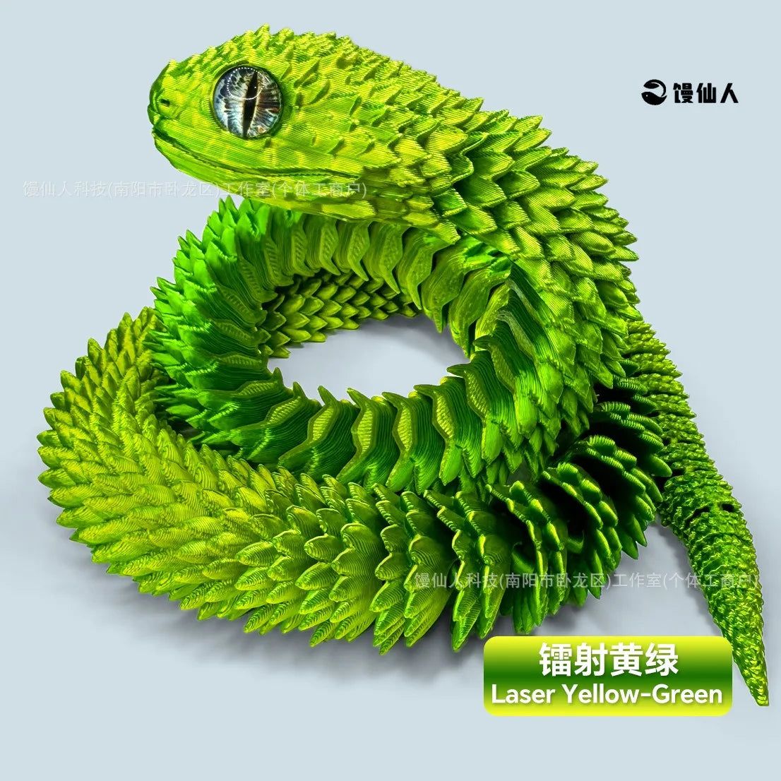 30cm 3D Printed Luminous Snake Movable Joint Simulation Snake Action Figures Home Office Desktop Ornament Birthday Gifts