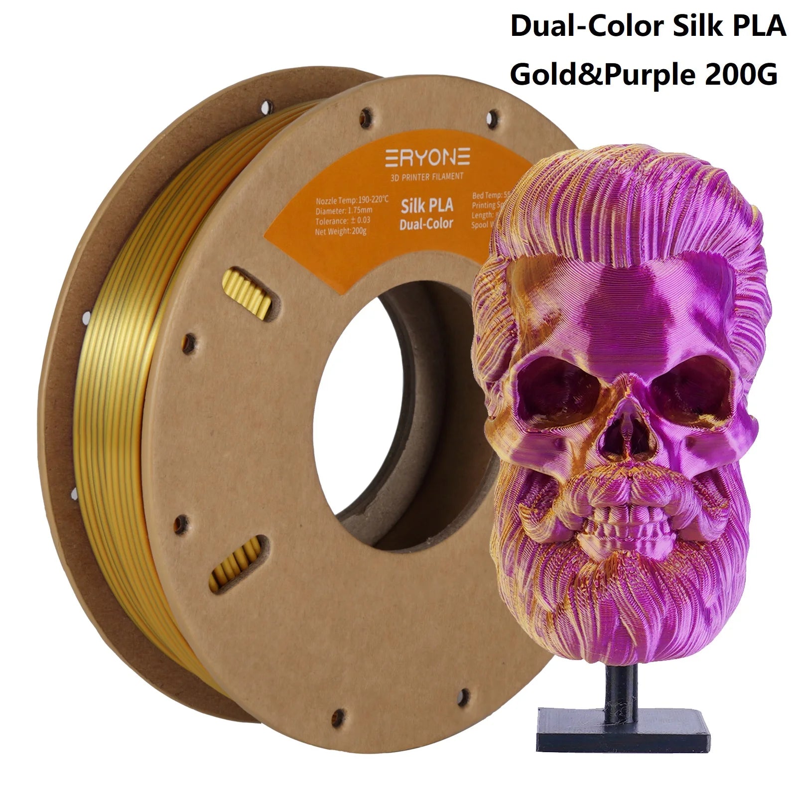 Silk PLA Filament 1.75mm Dual/Tri Colors for 3D Printers