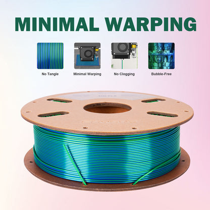 Silk PLA Filament 1.75mm Dual/Tri Colors for 3D Printer