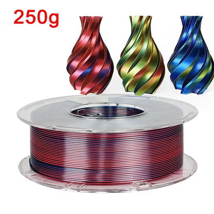 Tricolor Silk PLA 1.75mm 3D Printer Filament - Multicolor