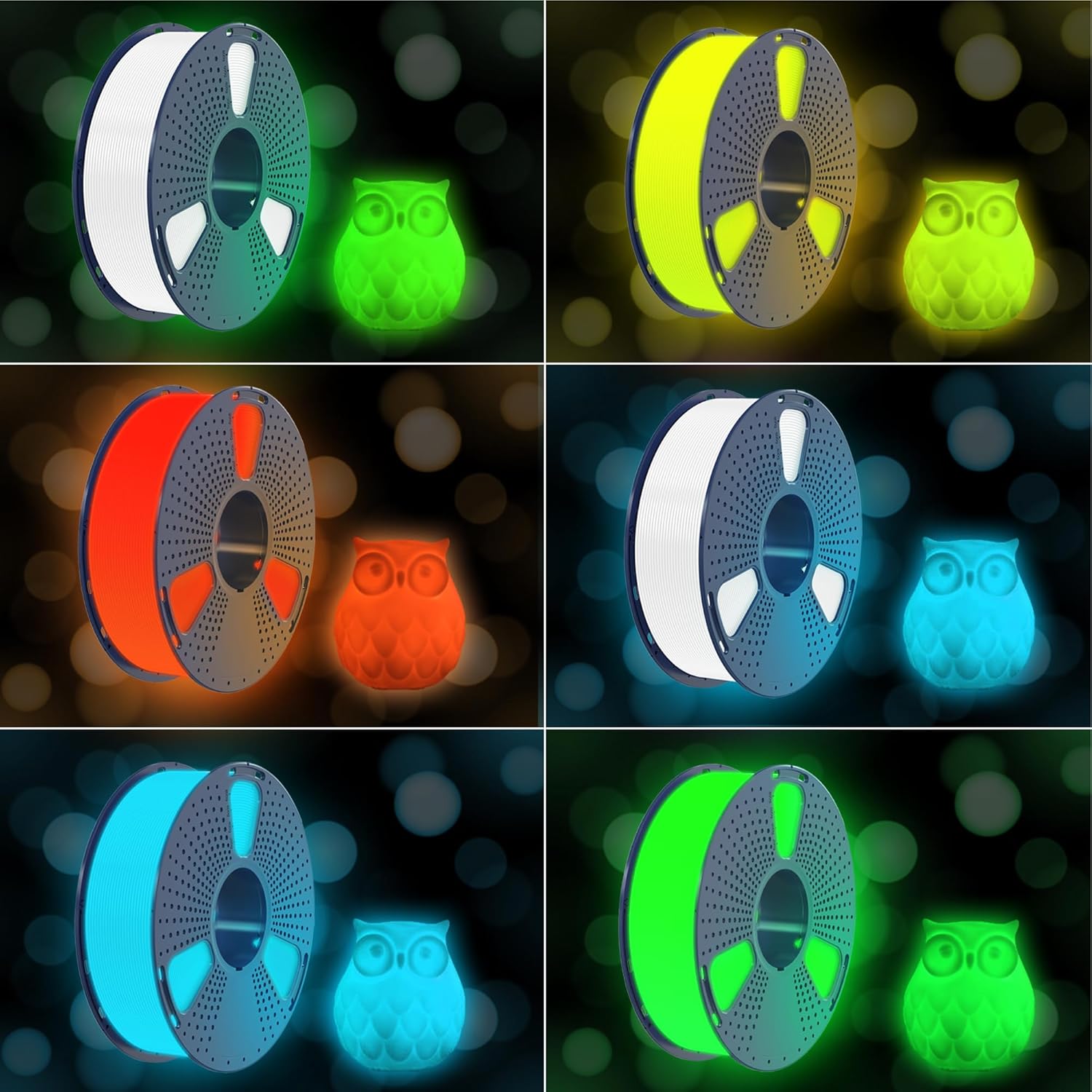 3D Filament PETG: Glow in The Dark - 1.75mm - 1KG for 3D Printing