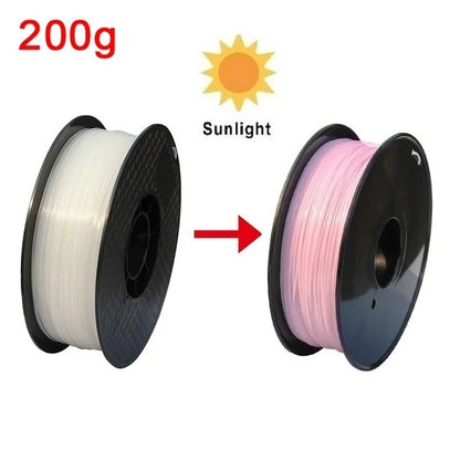 UV Sunlight Color Change Filament PLA 1.75mm 3D Printer PLA Filament 250g 1kg Plastic Material PLA UV Reaction Blue Purple Pink